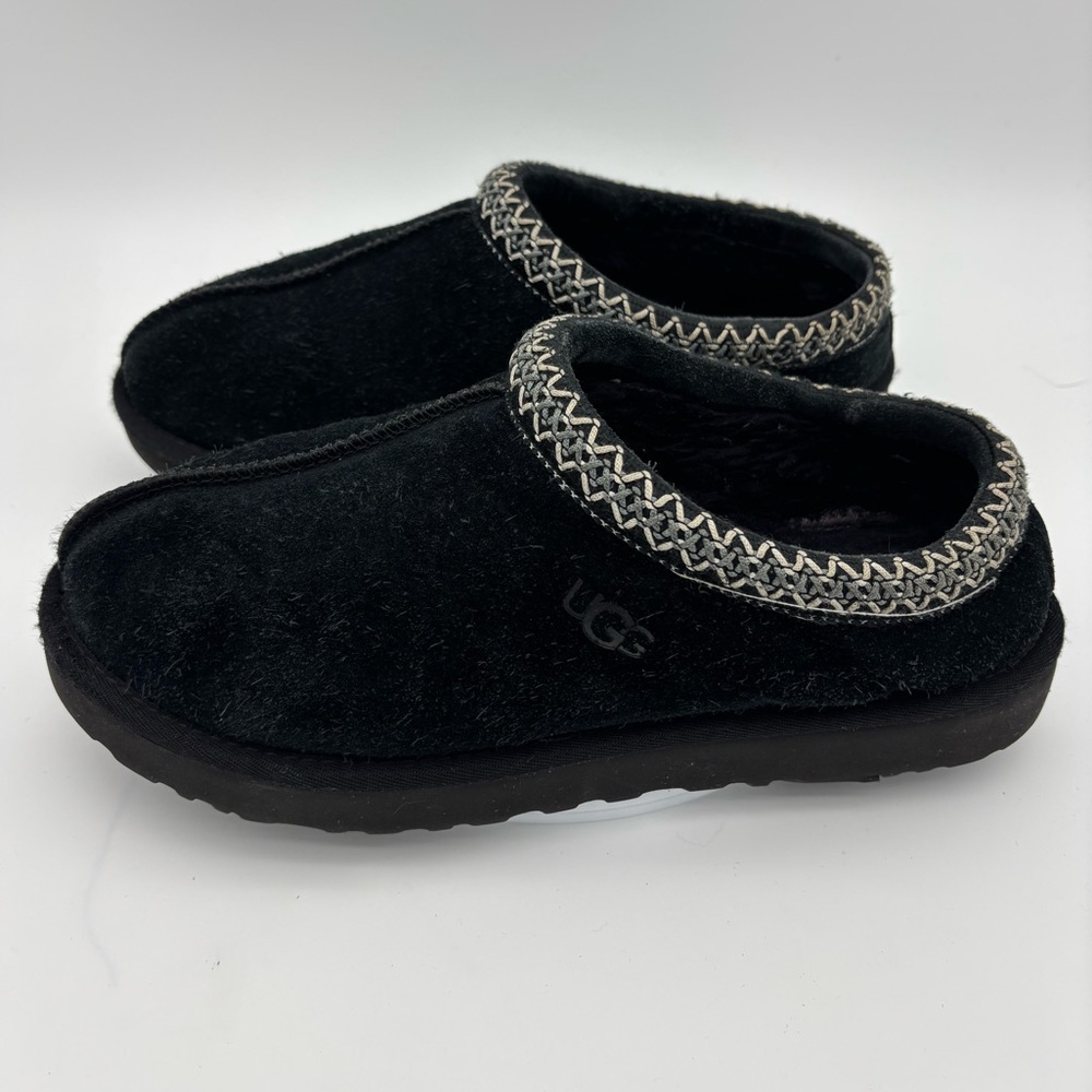 UGGS Tasman Slippers Black‎ Suede Sheepskin Leather Shoe Slip On Women's Size 11 - Picture 7 of 14